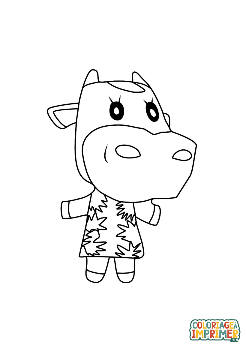 Coloriage Animal Crossing Vache à Imprimer Gratuit