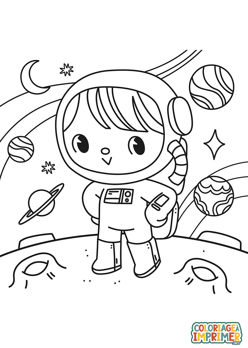 Coloriage Astronaute Maternelle à Imprimer Gratuit