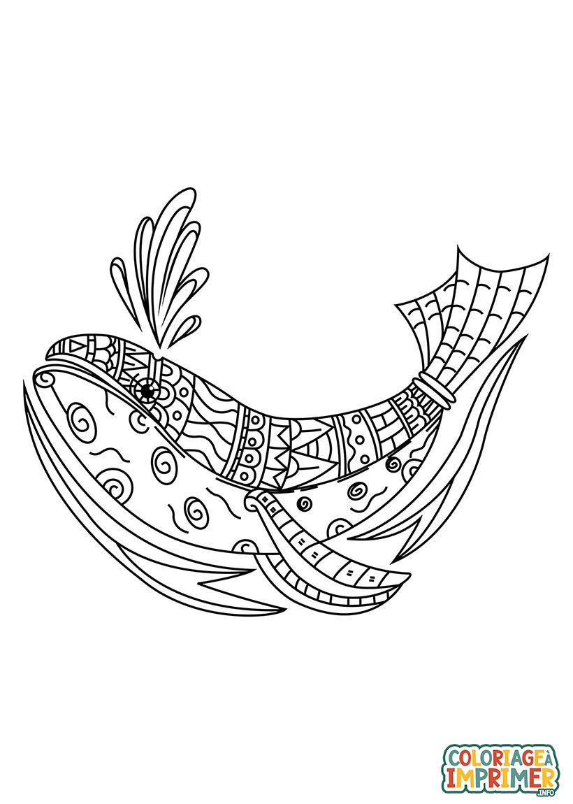 Coloriage Baleine Mandala à Imprimer Gratuit