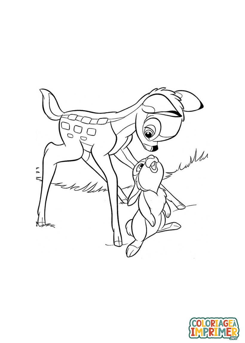 Coloriage Bambi et Panpan à Imprimer Gratuit