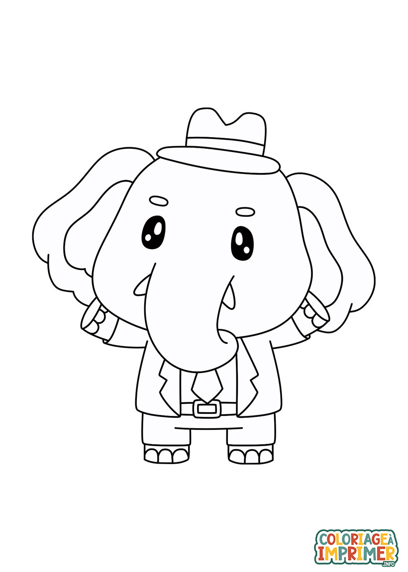 Coloriage Éléphant Adulte à Imprimer Gratuit