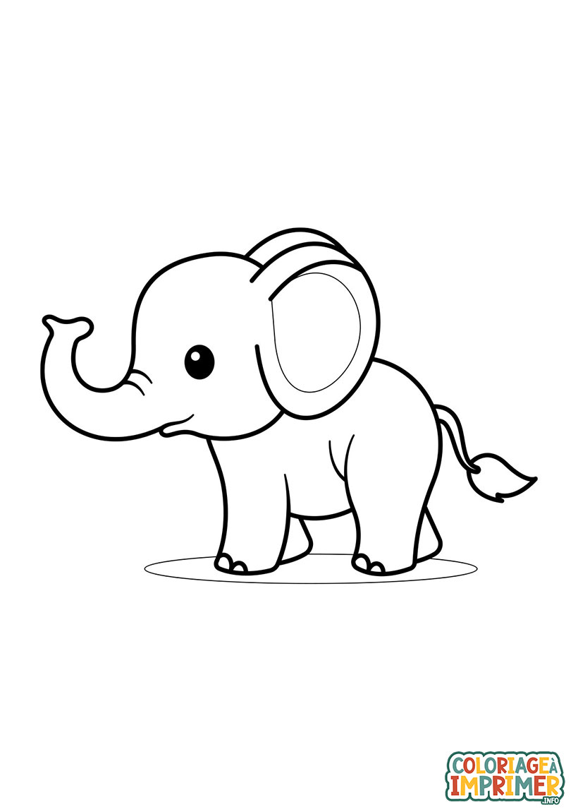 Coloriage Éléphant Bébé à Imprimer Gratuit