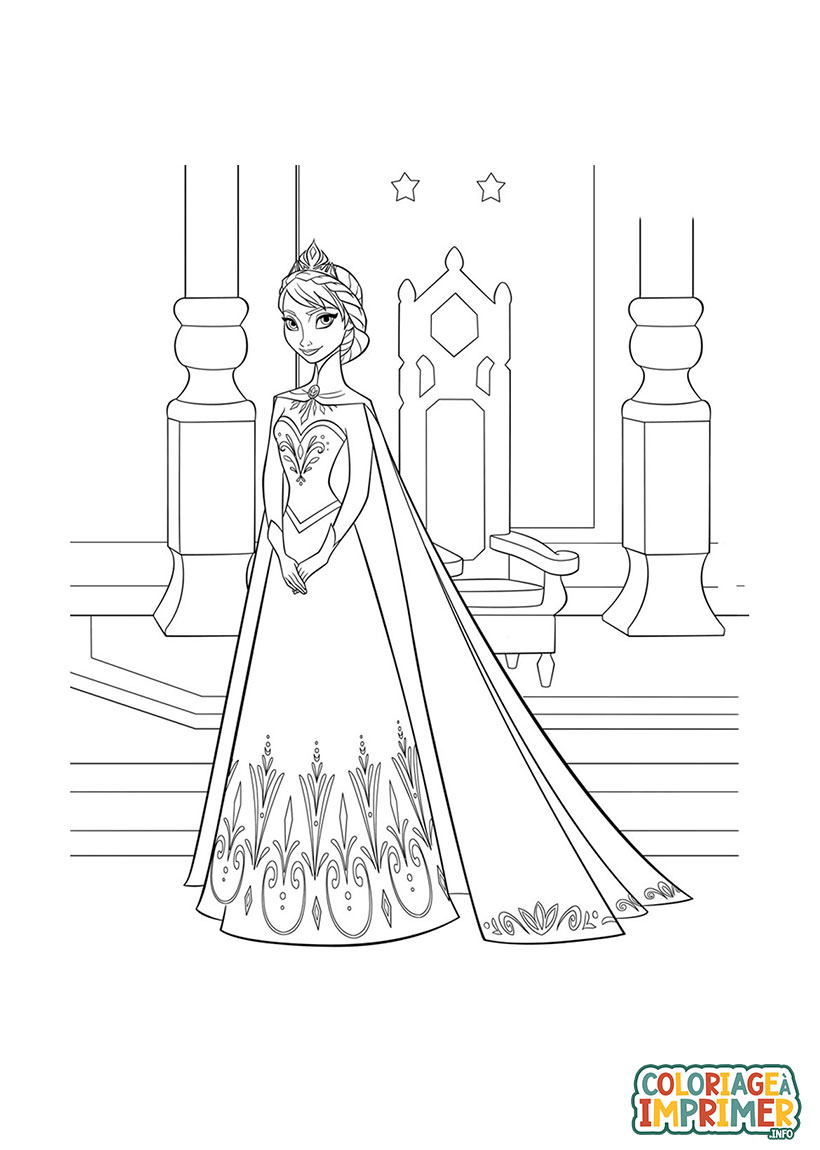 Coloriage Elsa La Reine des Neiges à Imprimer Gratuit