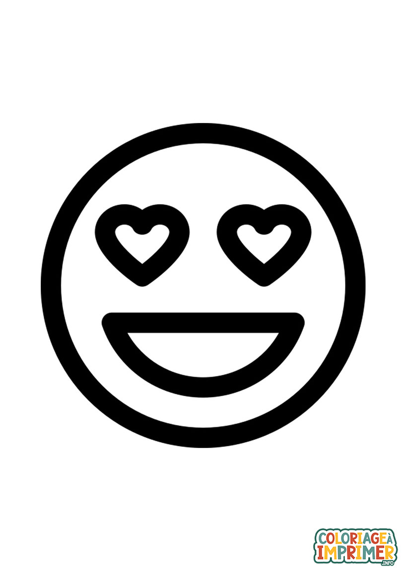 Coloriage Emoji Amoureux à Imprimer Gratuit