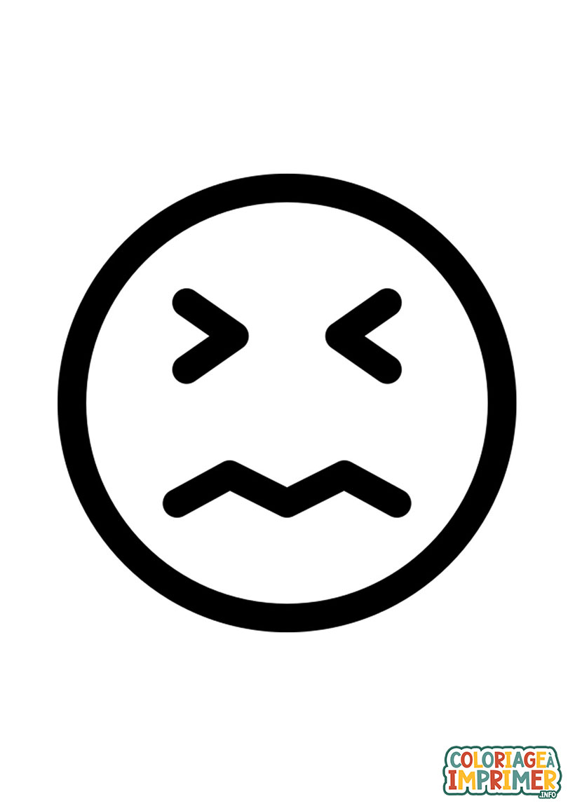 Coloriage Emoji Confus à Imprimer Gratuit