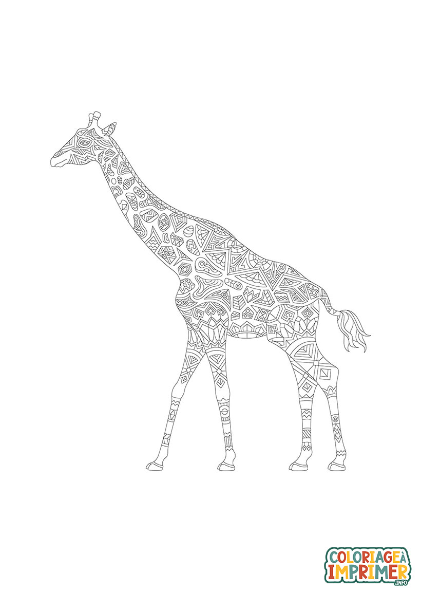 Coloriage Girafe Adulte à Imprimer Gratuit