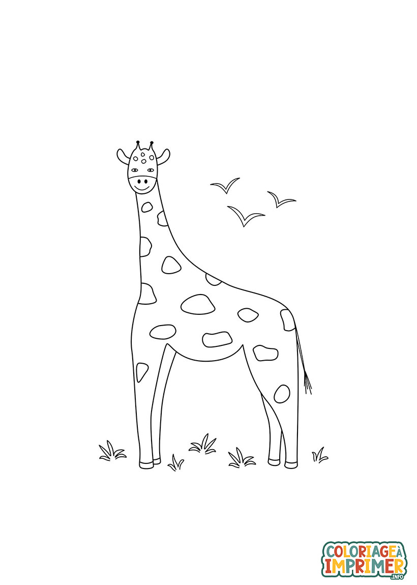 Coloriage Girafe Facile à Imprimer Gratuit