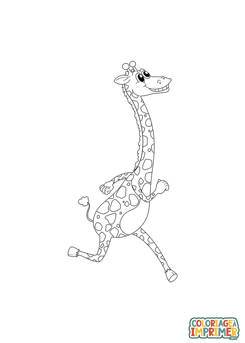 Coloriage Girafe qui Court à Imprimer Gratuit