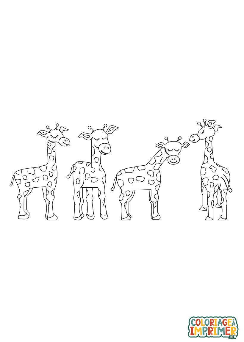 Coloriage Girafes à Imprimer Gratuit