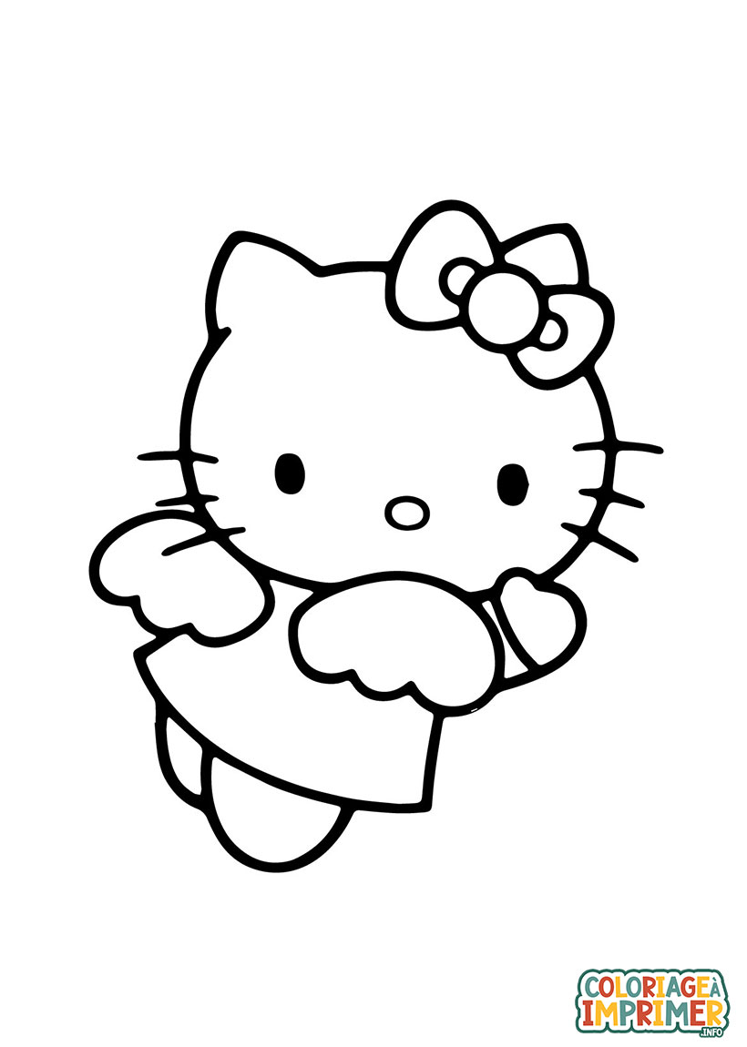 Coloriage Hello Kitty Ange à Imprimer Gratuit