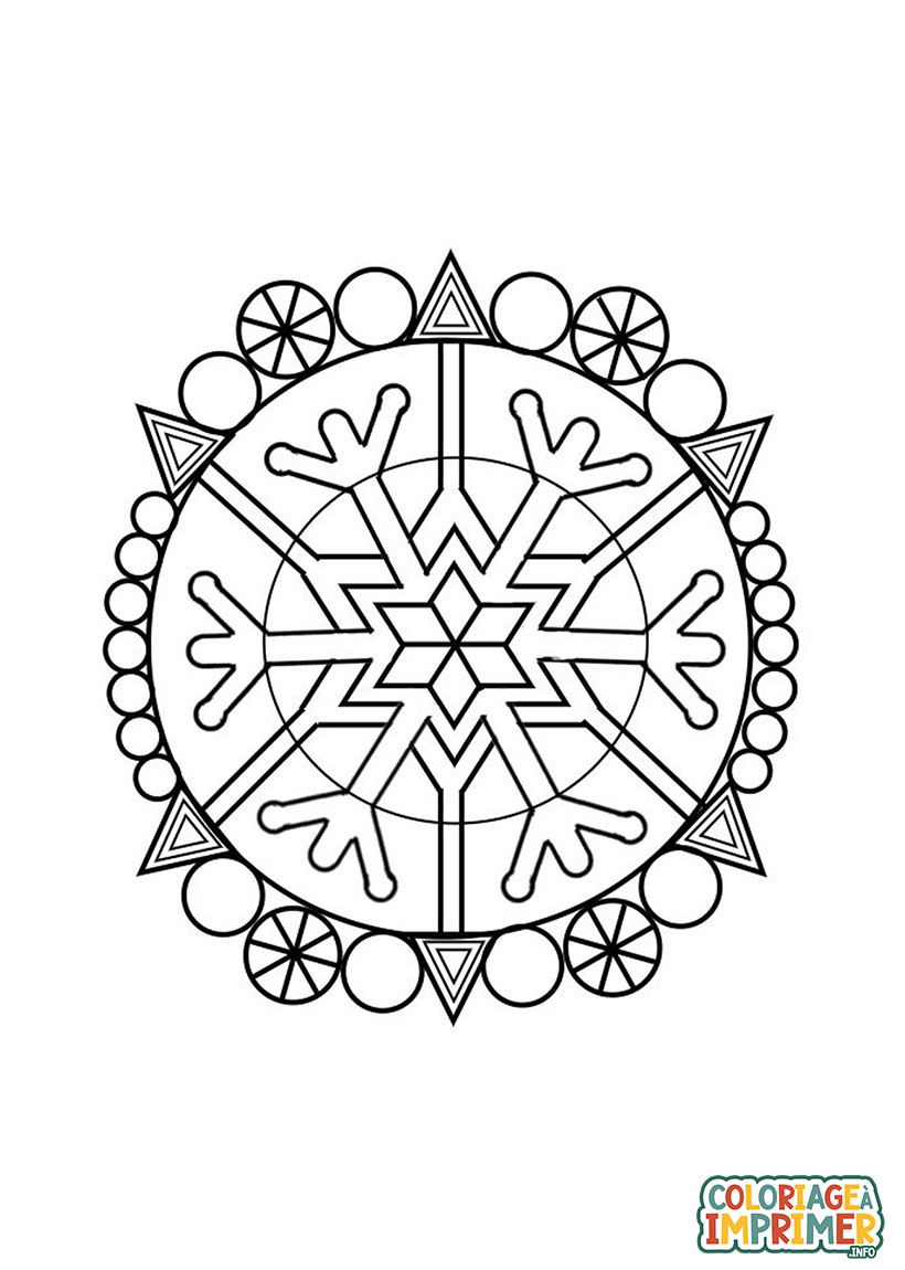 Coloriage Hiver Mandala à Imprimer Gratuit