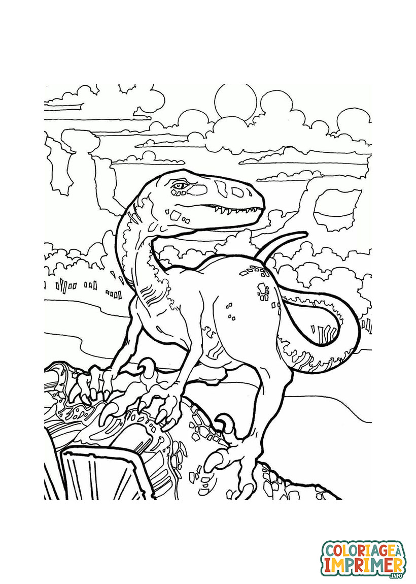 Coloriage Jurassic World Vélociraptor à Imprimer Gratuit