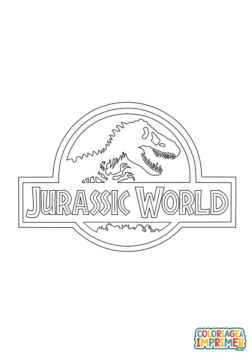 Coloriage Logo Jurassic World à Imprimer Gratuit