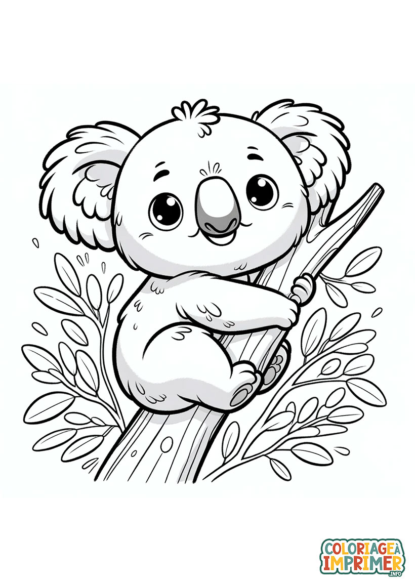 Coloriage Koala Sourit à Imprimer Gratuit