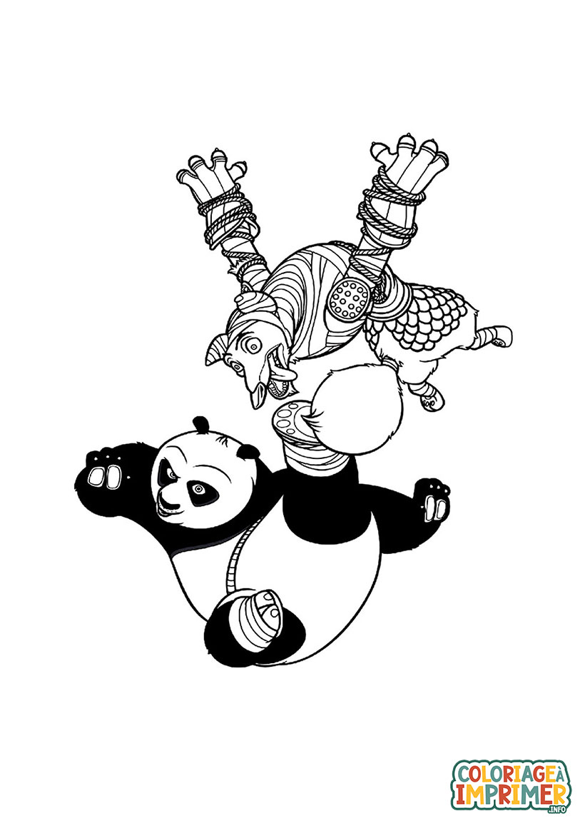 Coloriage Kung Fu Panda Combat à Imprimer Gratuit