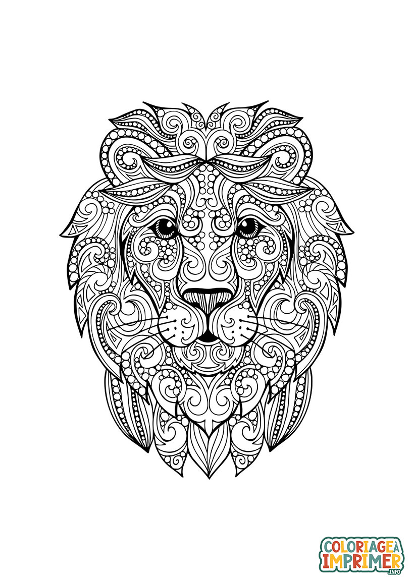 Coloriage Lion Adulte à Imprimer Gratuit
