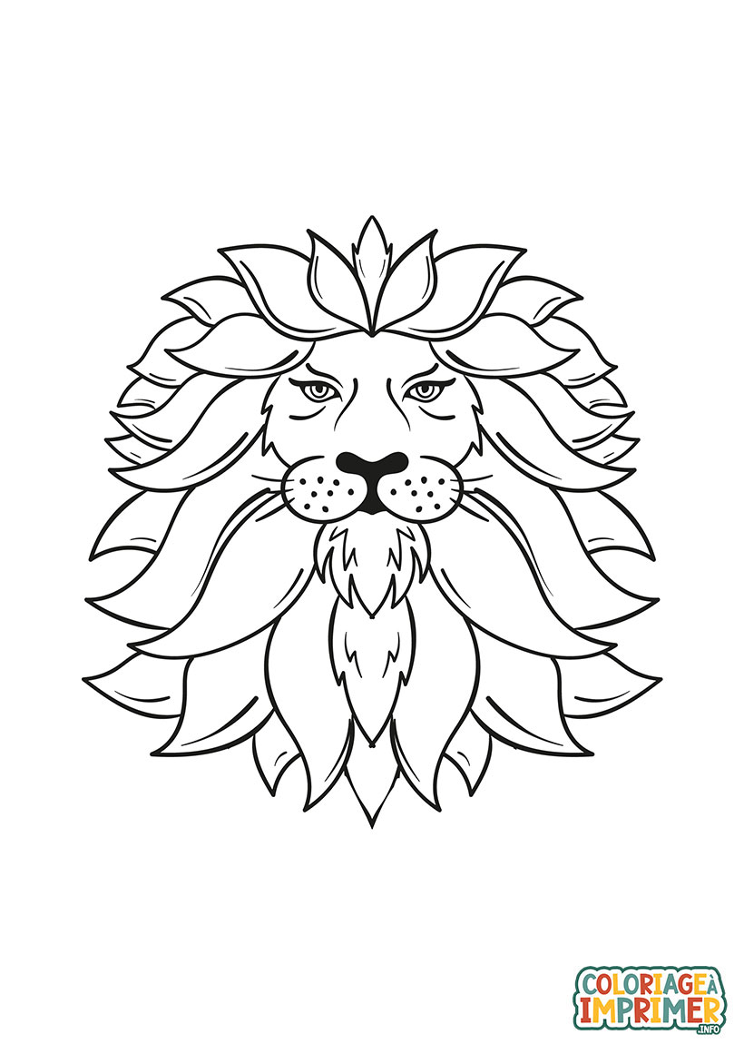 Coloriage Lion Crinière à Imprimer Gratuit
