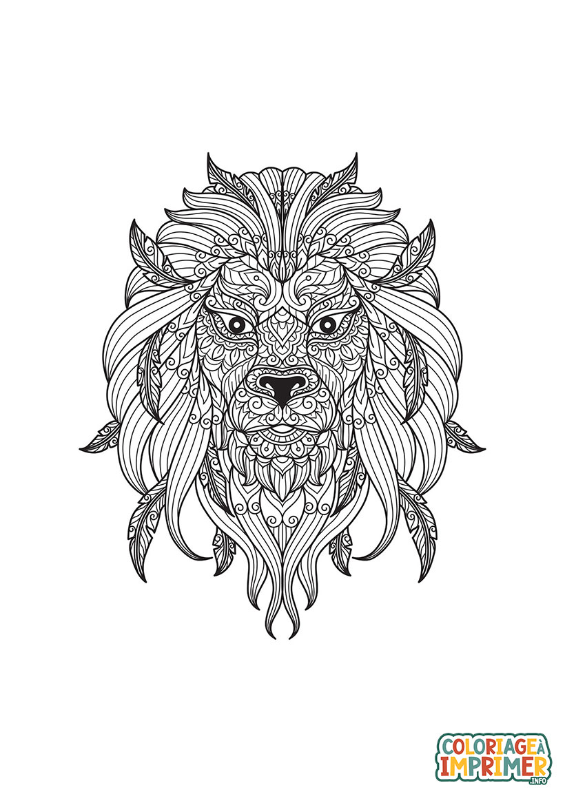 Coloriage Lion Mandala à Imprimer Gratuit
