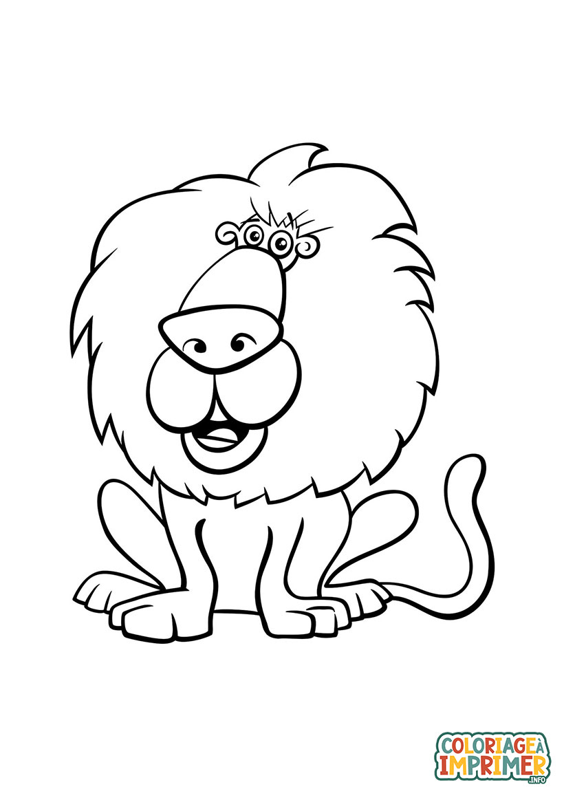 Coloriage Lion Rigolo à Imprimer Gratuit