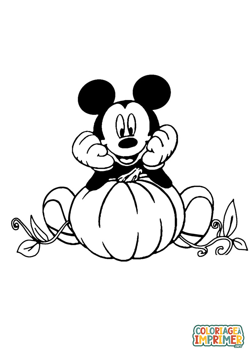 Coloriage Mickey Halloween à Imprimer Gratuit