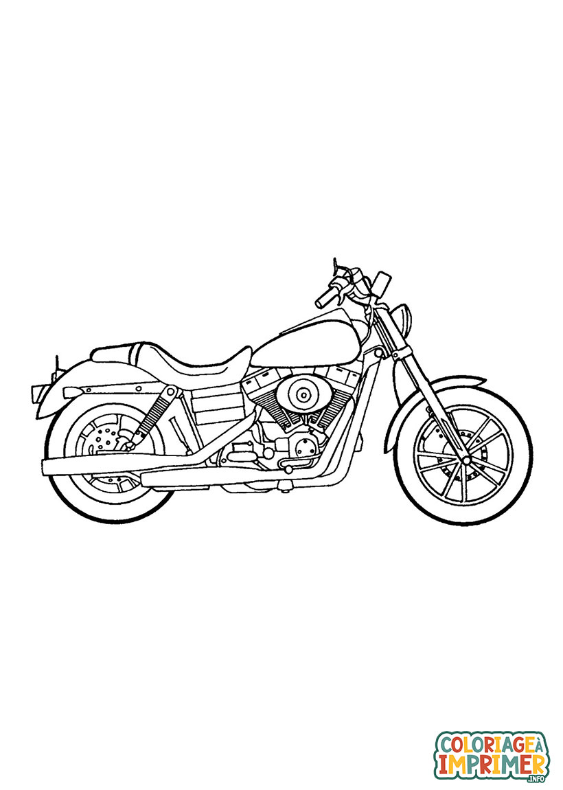 Coloriage Moto Harley Davidson à Imprimer Gratuit