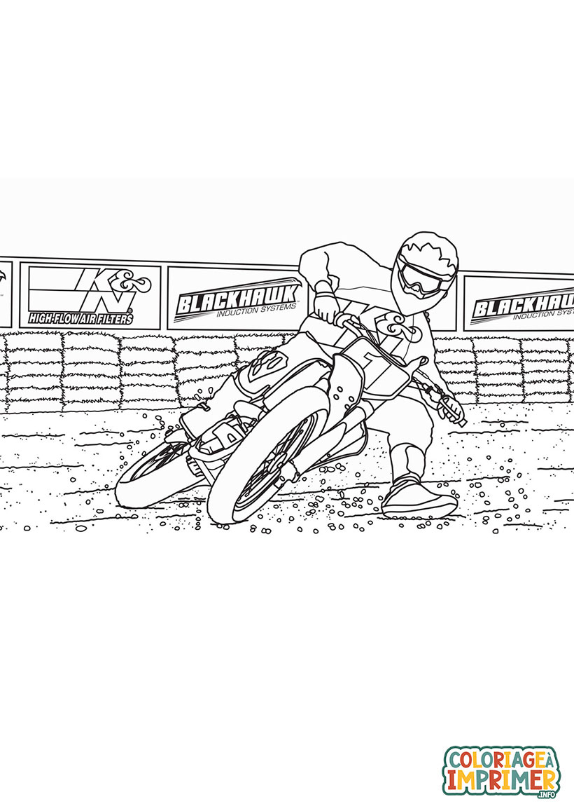 Coloriage Dérapage Motocross à Imprimer Gratuit