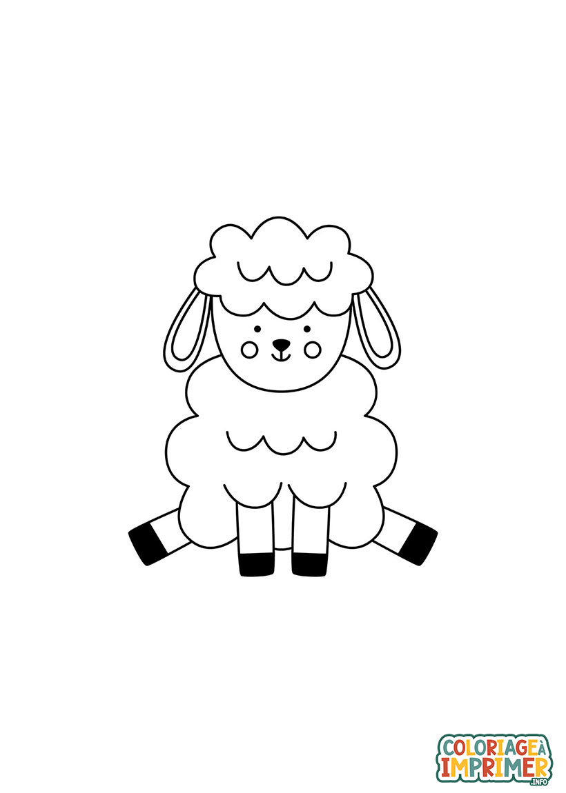 Coloriage Mouton Assis à Imprimer Gratuit