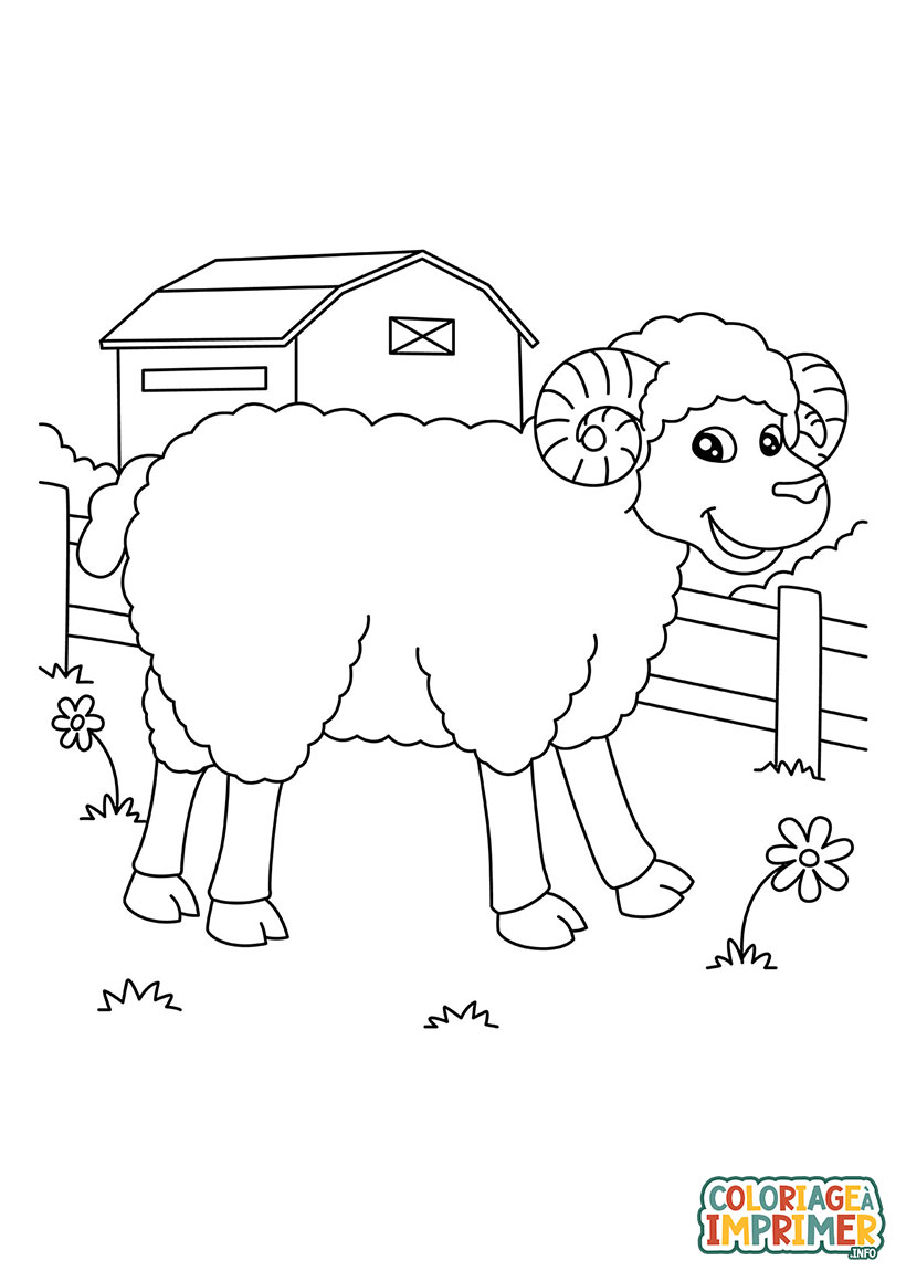 Coloriage Mouton Ferme à Imprimer Gratuit