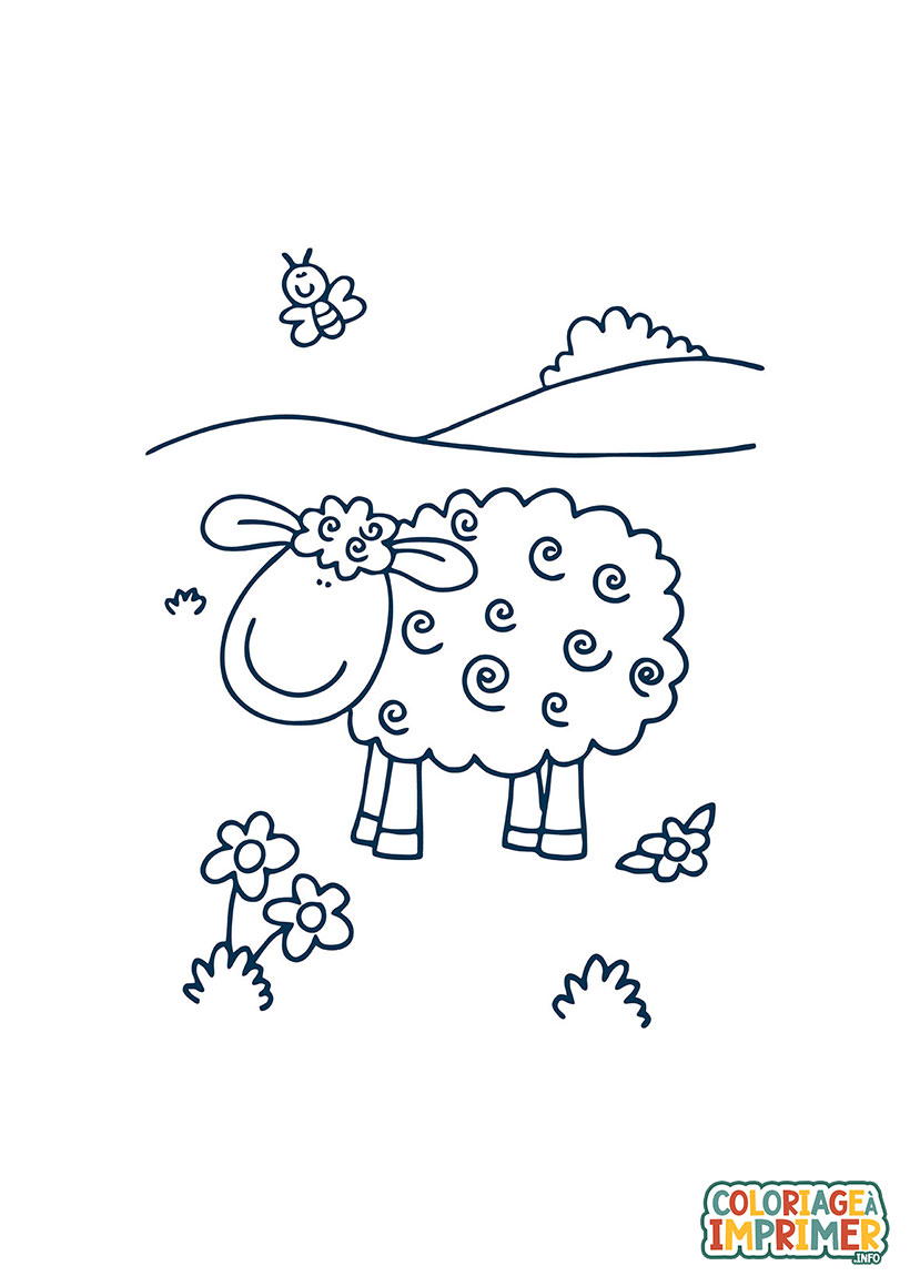 Coloriage Mouton Mignon à Imprimer Gratuit