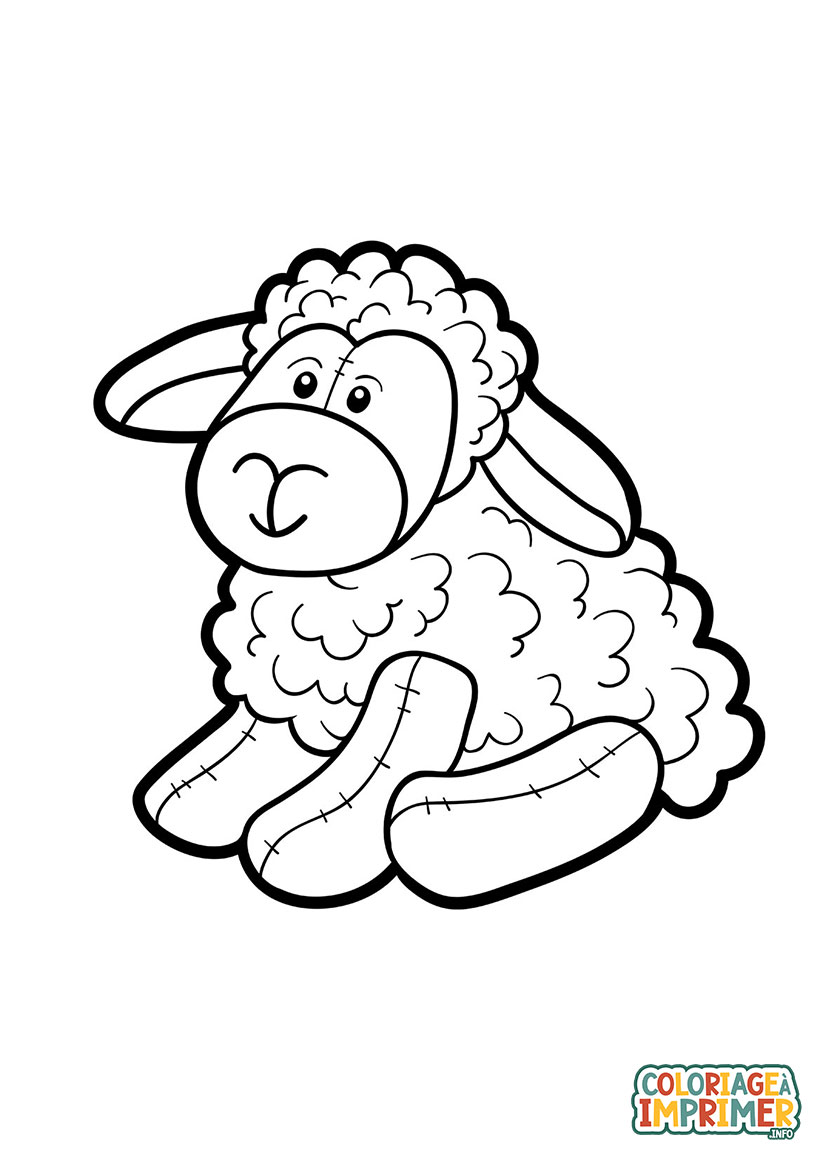 Coloriage Mouton Peluche à Imprimer Gratuit
