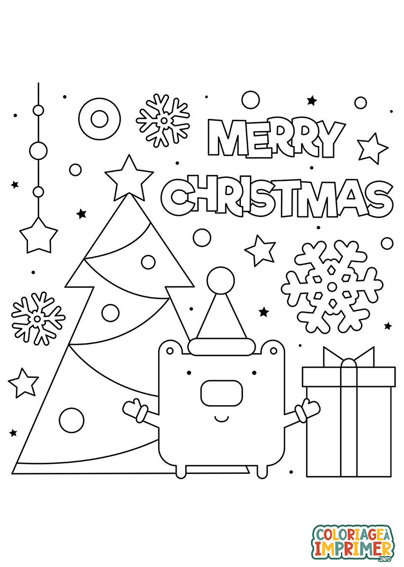 Coloriage Merry Christmas à Imprimer Gratuit