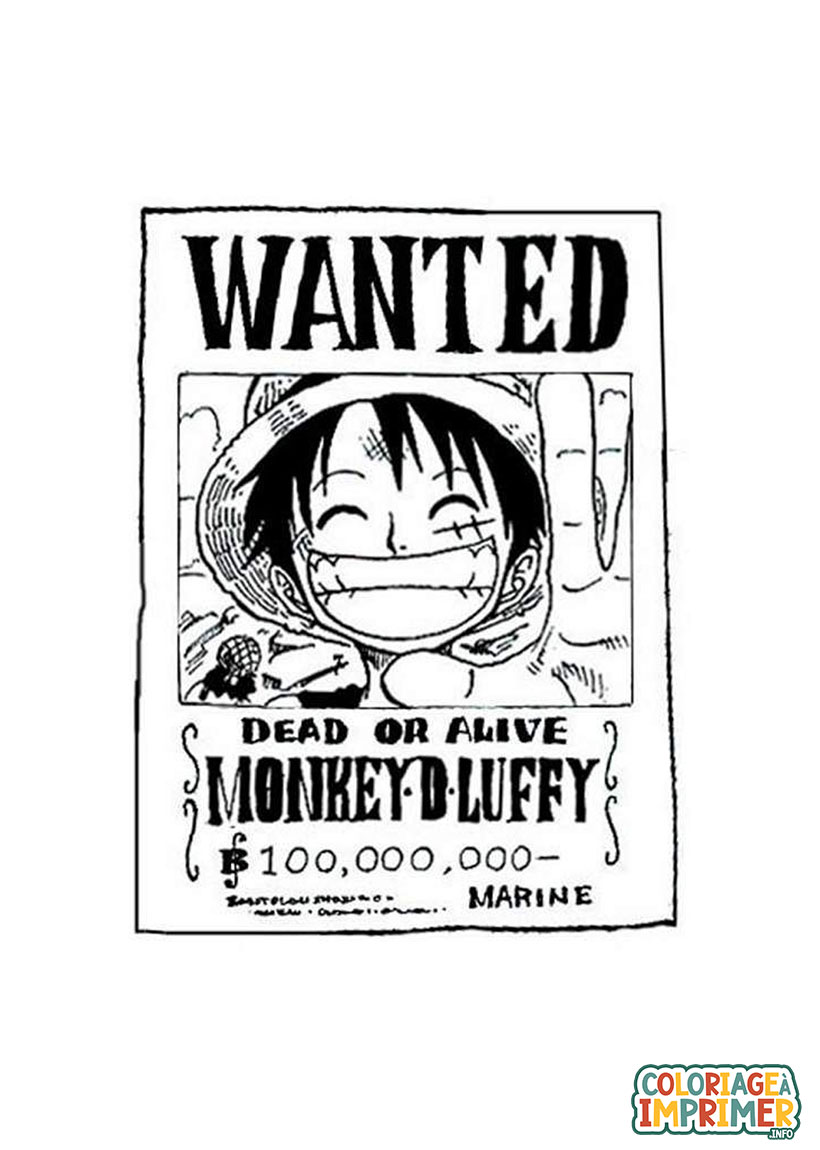 Coloriage One Piece Wanted à Imprimer Gratuit