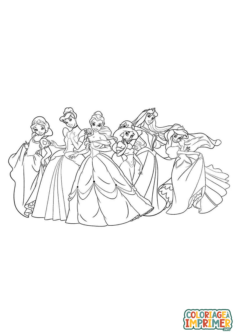 Coloriage Les Princesses Disney à Imprimer Gratuit
