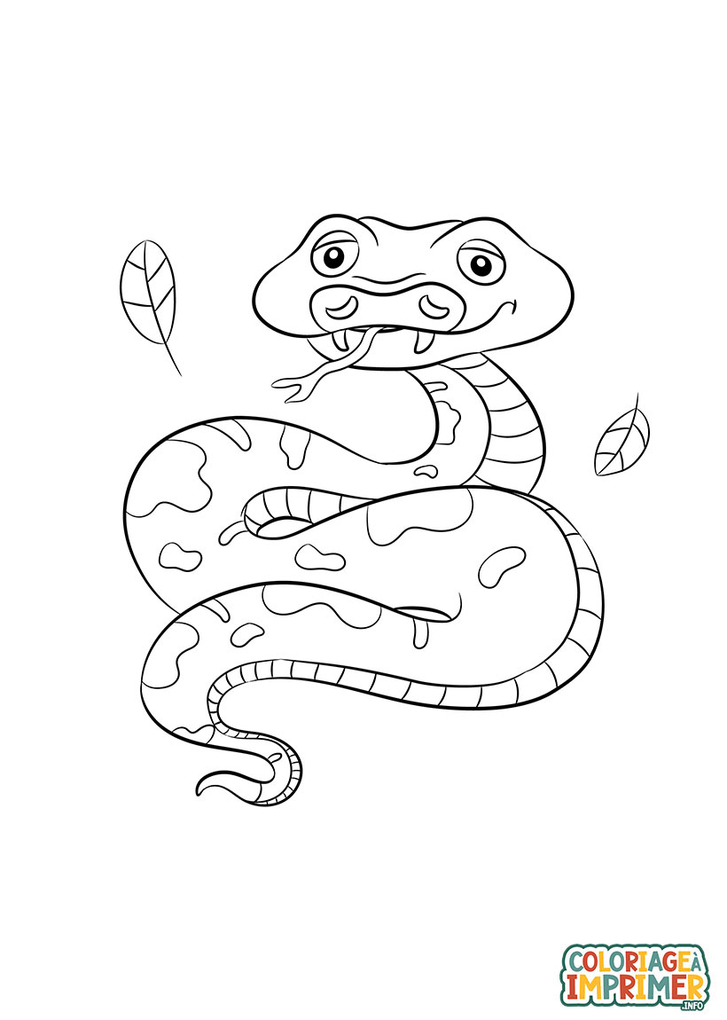 Coloriage Serpent Feuilles à Imprimer Gratuit