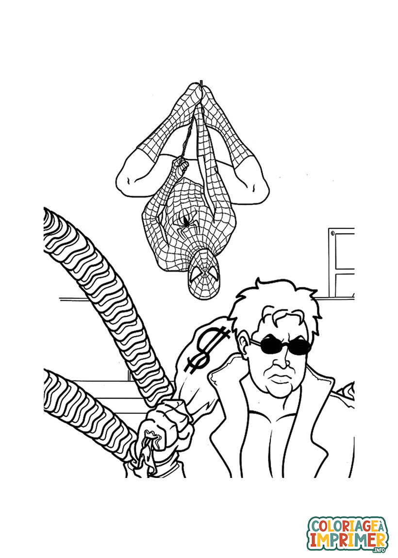 Coloriage Spiderman et Octopus à Imprimer Gratuit