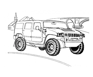 Coloriage 4x4 Hummer