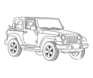 Coloriage 4x4 Jeep
