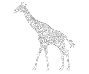 Coloriage Adulte Girafe