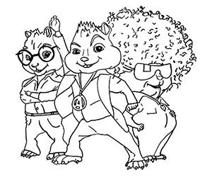 Coloriage Alvin et les Chipmunks Disco