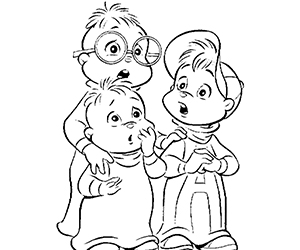 Coloriage Alvin et les Chipmunks Terrifiés