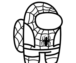 Coloriage Among Us Spiderman