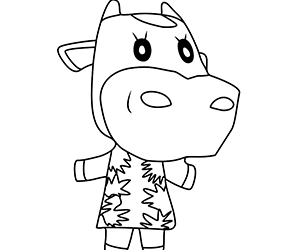 Coloriage Animal Crossing Vache