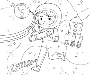 Coloriage Astronaute Espace