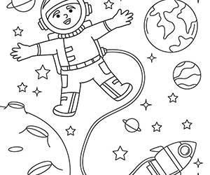 Coloriage Astronaute et Espace