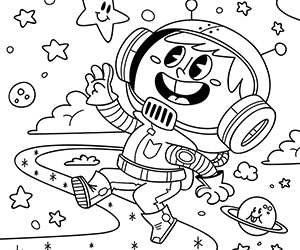 Coloriage Astronaute Petit