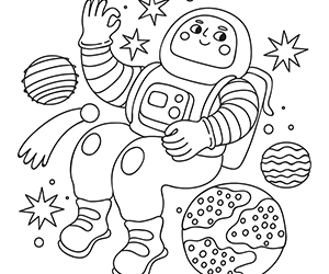 Coloriage d'Astronaute