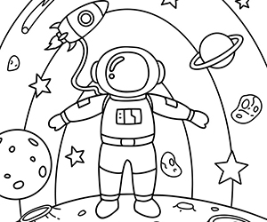 Coloriage Espace Astronaute