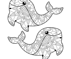 Coloriage Deux Baleines
