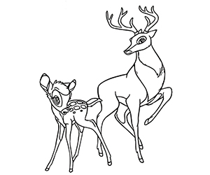 Coloriage Bambi et Cerf
