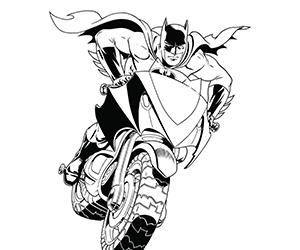 Coloriage Batman Moto